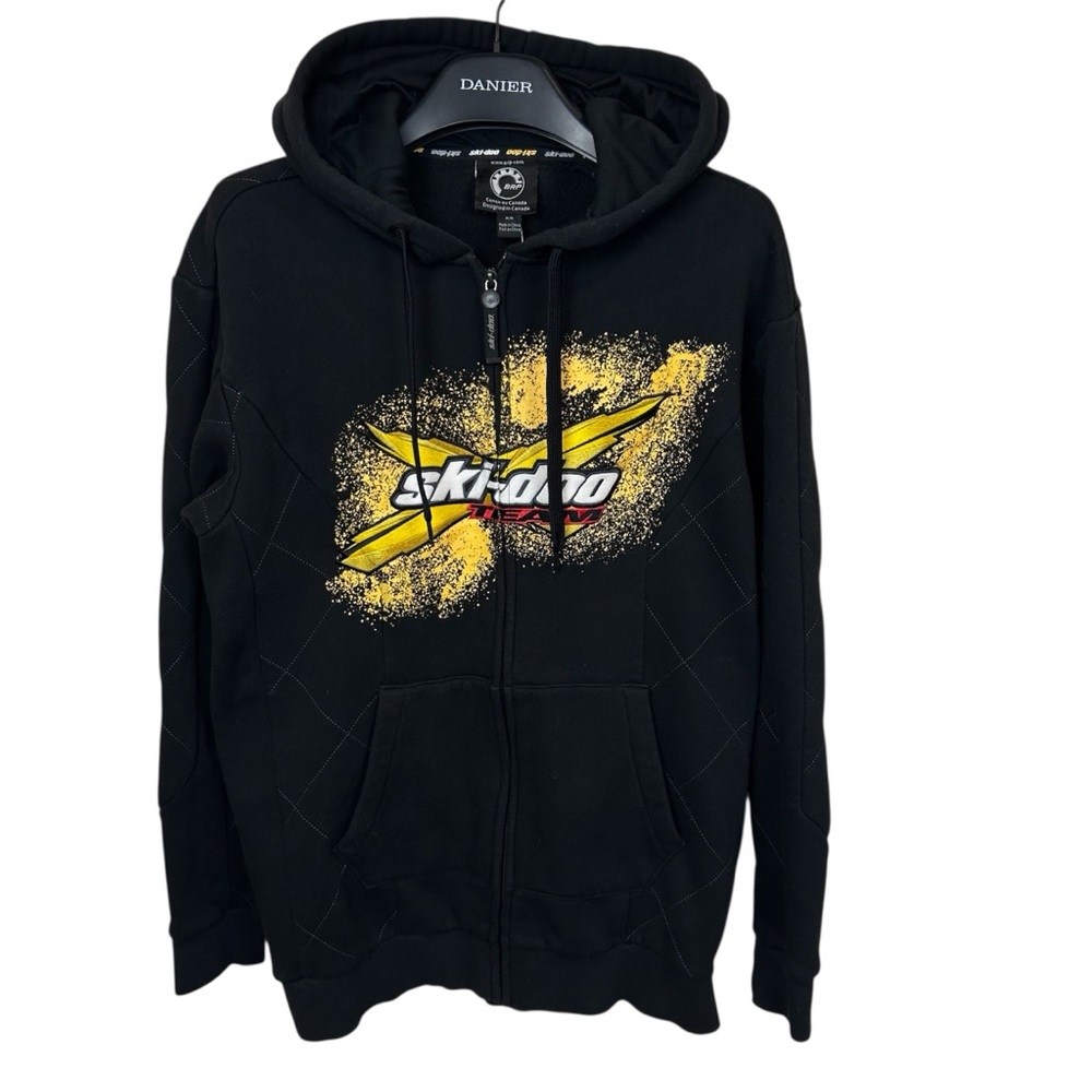 Ski-Doo Team BRP Black Quilted‎ Zip Hoodie Men’s Medium Vintage 2010